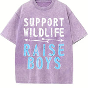 Support Wildlife Raise Boys Vintage Washed T-Shirt in Purple