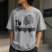 The Photographer Vintage Washed T-Shirt in Gray