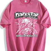 Darkstar Skull Rebellion Tank Vintage Washed T-Shirt in Red