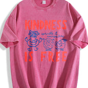 Kindness Is Free Sprinkled Doughnut Empathy Vintage Washed T-Shirt in Red