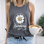 Loose Basic Vest Women's Color Cotton Tank Top in Gray
