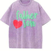 Father Loves Son Vintage Washed T-Shirt in Purple