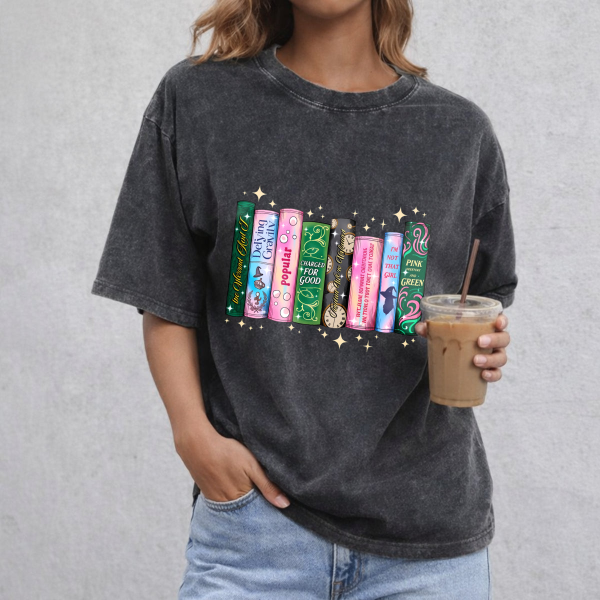 Wicked Changed For Good Book vintage washed oversized T-shirt in Black