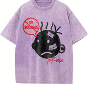 No Squares Retro Street Distressed Vintage Washed T-Shirt in Purple