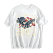 4th of July America 250th Anniversary Cotton T-Shirt in White