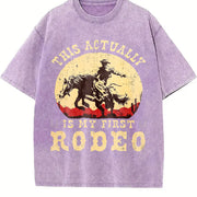 This Actually Is My First Rodeo Vintage Washed T-Shirt in Purple