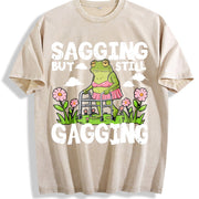 Sagging but Still Gagging Vintage Washed T-Shirt in Beige