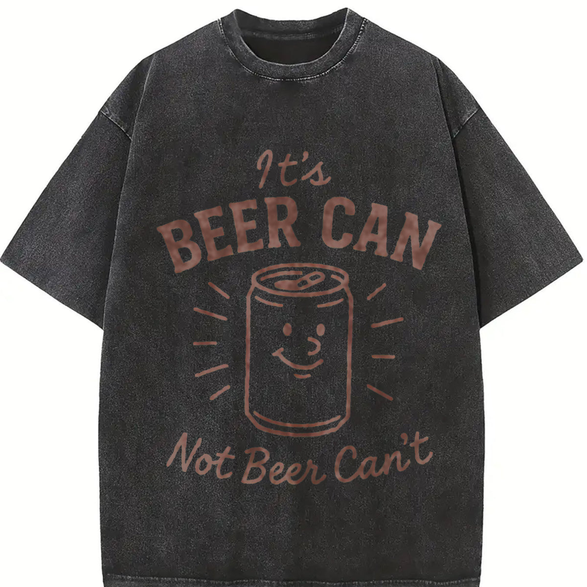 It's Beer Can Not Beer Can't Vintage Washed T-Shirt in Black