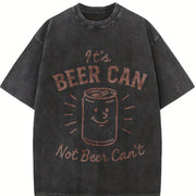 It's Beer Can Not Beer Can't Vintage Washed T-Shirt in Black