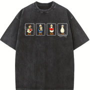 Reading Silly Goose Teacher Vintage Washed T-Shirt in Black