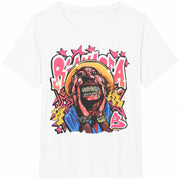 Bold Face Pop Art Cotton T-Shirt in White