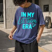 In My Let Them Era Vintage Washed T-Shirt in Blue