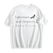 Xaddy Xaden Fourth Wing Iron Flame Cotton T-Shirt in White