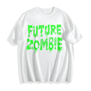 Future Zombie Spooky Slimey Undead Zombies for Ladies Cute Cotton T-Shirt in White