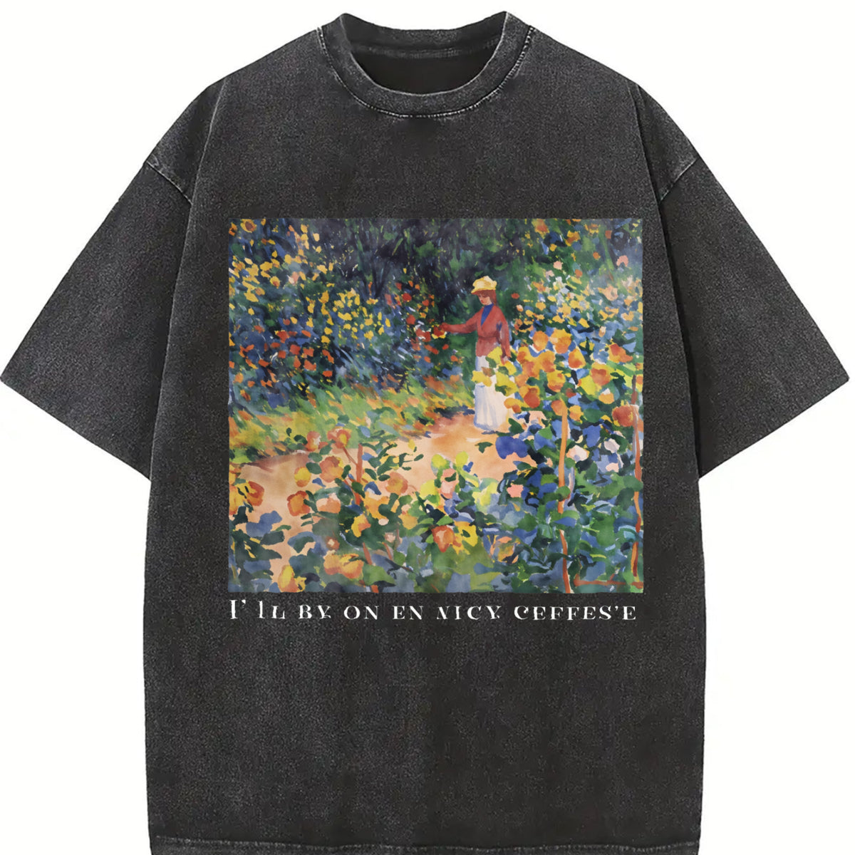 Plants Plant Lover Vintage Washed T-Shirt in Black