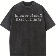 Knower of Stuff • Fixer of Things Vintage Washed T-Shirt in Black
