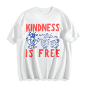 Kindness Is Free Sprinkled Doughnut Empathy Cotton T-Shirt in White
