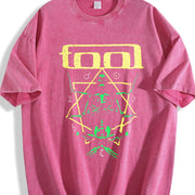 EWH Rock Tool Band Theme Vintage Washed T-Shirt in Red