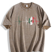 Heartbeat for Daily Wear Ladies for All Seasons vintage washed oversized T-shirt in Brown