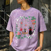 Anime Studio Ghibli Vintage Washed T-Shirt in Purple