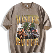 Master Baiter Retro Hunter Vintage Washed T-Shirt in Brown