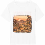 Joshua Tree California Desert Landscape Cotton T-Shirt in White