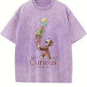 Curious George Little Monkey Vintage Washed T-Shirt in Purple