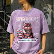 Princess Donut Queen Anne Chonk Vintage Washed T-Shirt in Purple
