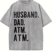 Husband Dad ATM Vintage Washed T-Shirt in Gray