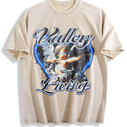 Valley Living Blind Angel Tank Vintage Washed T-Shirt in Beige