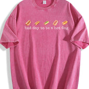 Bad Day to Be a Hotdog Vintage Washed T-Shirt in Red