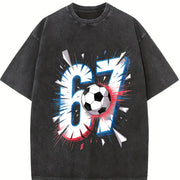 67 Soccer Vintage Washed T-Shirt in Black
