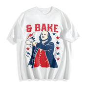 Matching 4th of July Couples Shake and Bake Cotton T-Shirt in White