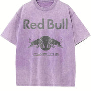 Black White Racing Best for Racing Lovers Starboy Bull Vintage Washed T-Shirt in Purple