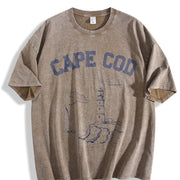Cape Cod Cape Cod Travel Cape Cod Massachusetts Vintage Washed T-Shirt in Brown