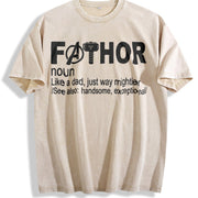 Fathor Fathers Day Vintage Washed T-Shirt in Beige