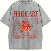 Fireheart Aelin Galathynius To Whatever End vintage washed oversized T-shirt in Gray