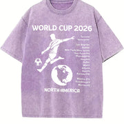 World Cup 2026 North America Host Cities Silhouette Vintage Washed T-Shirt in Purple