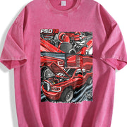 ZestLoop Red Truck Build Blend for Diesel Truck Builders Vintage Washed T-Shirt in Red