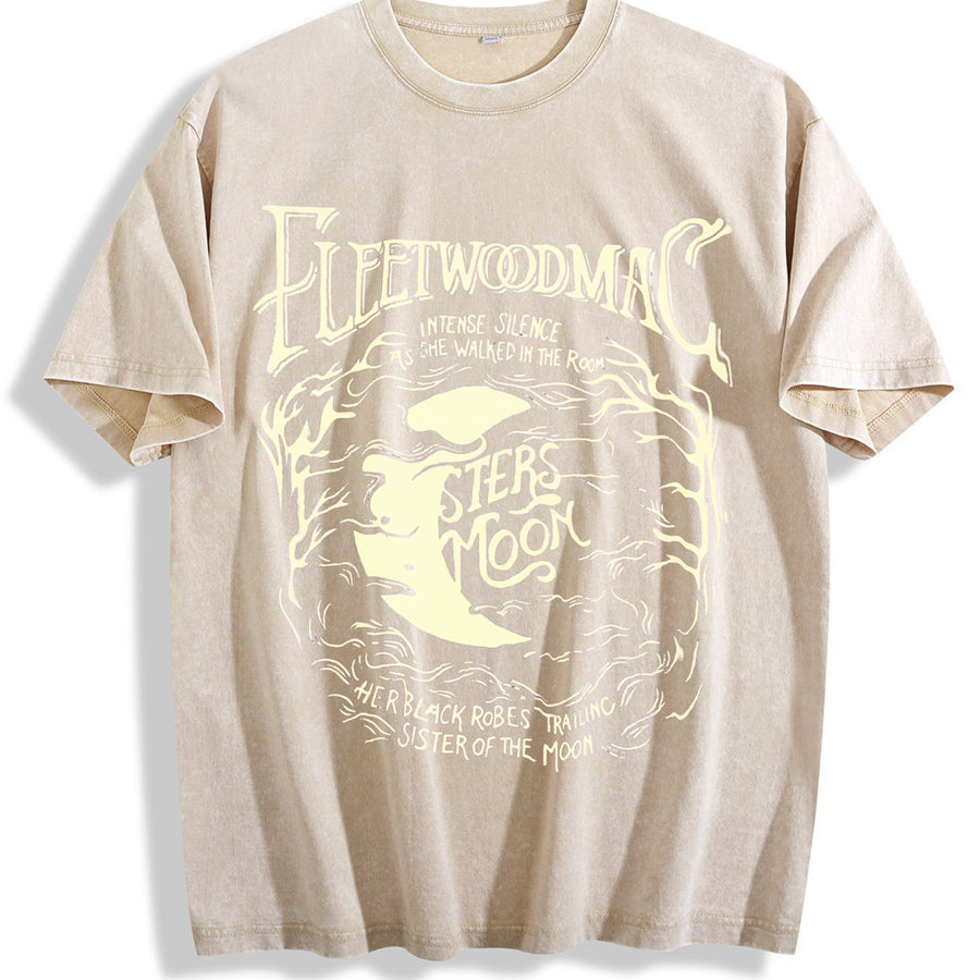 Moon vintage washed oversized T-shirt in Beige