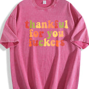 Thankful for You Fuckers Vintage Washed T-Shirt in Red