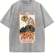 The Audacity Tarot Card Vintage Washed T-Shirt in Gray
