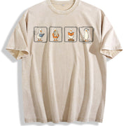 Reading Silly Goose Teacher Vintage Washed T-Shirt in Beige