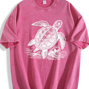 Turtle ® Ocean 90s Vintage Washed T-Shirt in Red