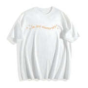 In My Mom Era Embroidered Cotton T-Shirt in White