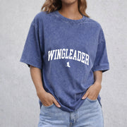 Xaden Riorson Wingleader vintage washed oversized T-shirt in Blue