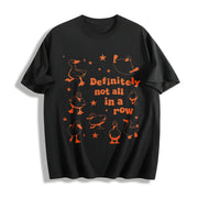 Ducks Not in a Row Cotton T-Shirt in Black