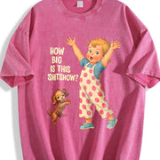 How Big Is This Shitshow Sarcastic Retro Humor Vintage Washed T-Shirt in Red