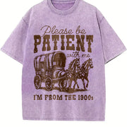 Please Be Patient with Me I'm from the 1900s Vintage Washed T-Shirt in Purple
