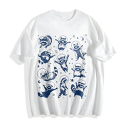 Space Racoons Raccoon Cotton T-Shirt in White